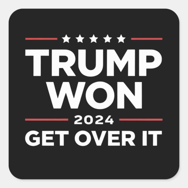 Trump wird 2024 überwinden quadratischer aufkleber (Vorderseite)