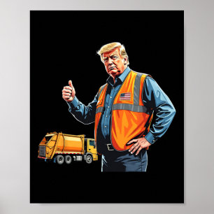 Trump wirft die amerikanische Flagge von Garbyge T Poster
