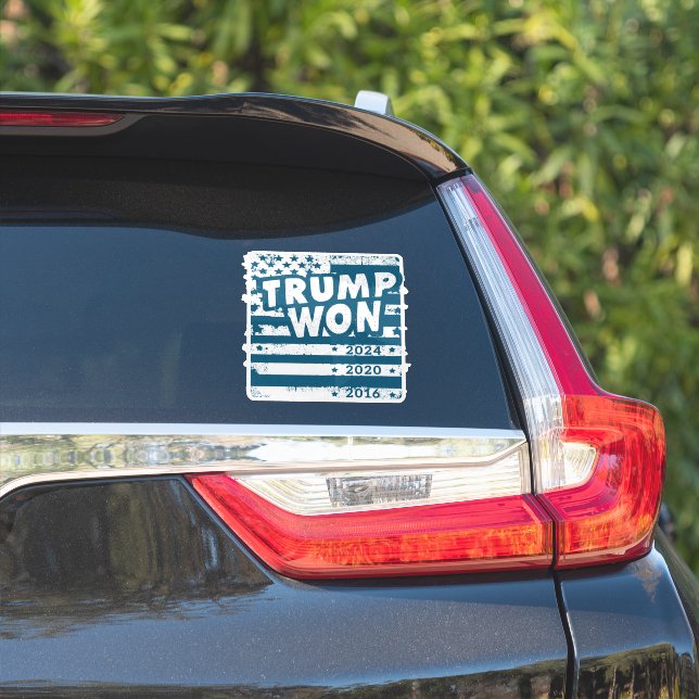 Trump Won 2024 Aufkleber (Auto Seite)