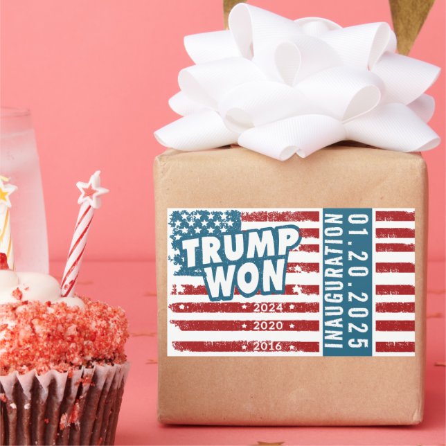 Trump Won 2024 Rechteckiger Aufkleber (Party)