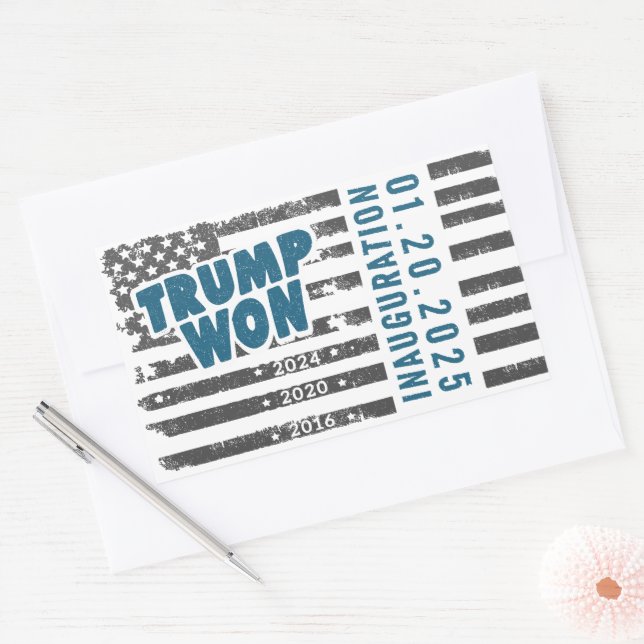 Trump Won 2024 Rechteckiger Aufkleber (Umschlag)