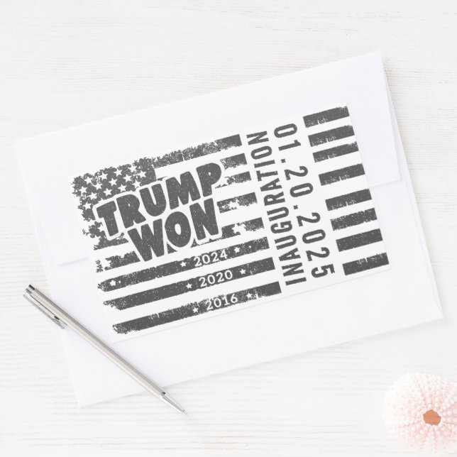 Trump Won 2024 Rechteckiger Aufkleber (Umschlag)