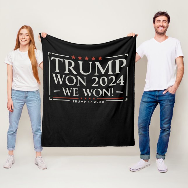 Trump Won 2024 We Won 47 2028 USA Fleecedecke (Beispiel)