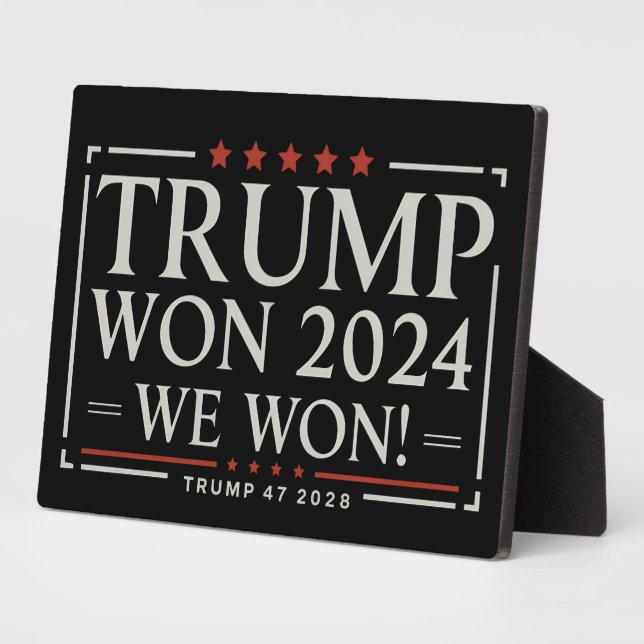 Trump Won 2024 We Won 47 2028 USA Fotoplatte (Seite)