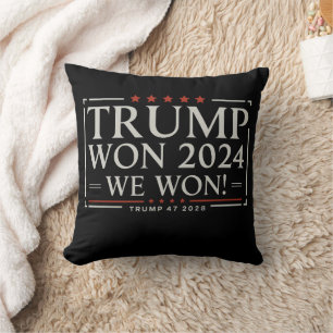 Trump Won 2024 We Won 47 2028 USA Kissen