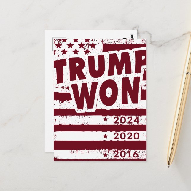 Trump Won Postkarte (Vorderseite/Rückseite Beispiel)