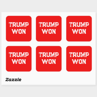 TRUMP WON QUADRATISCHER AUFKLEBER