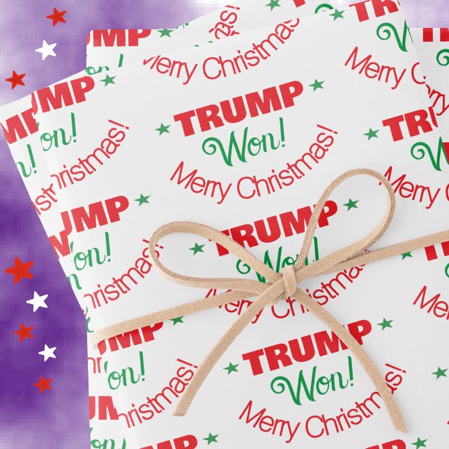 TRUMP Won! Red Green frohe Weihnachts-Set Geschenk Geschenkpapier Set (in-situ of wrapping paper)