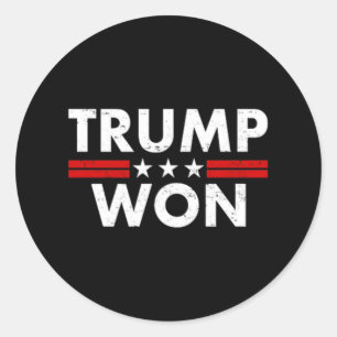 Trump Won Truck 4547 Waste Trash Management (auf B Runder Aufkleber