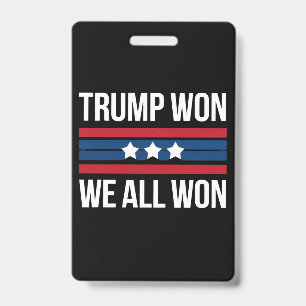 Trump Won We All Won 2024 USA Flag Trump Won Ausweis