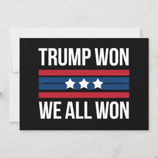 Trump Won We All Won 2024 USA Flag Trump Won Einladung (Vorderseite)