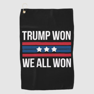 Trump Won We All Won 2024 USA Flag Trump Won Golfhandtuch