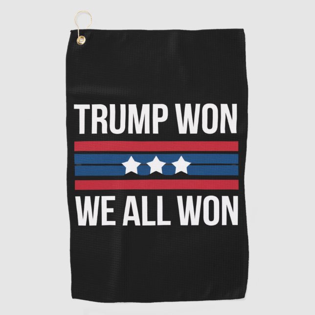 Trump Won We All Won 2024 USA Flag Trump Won Golfhandtuch (Vorderseite)
