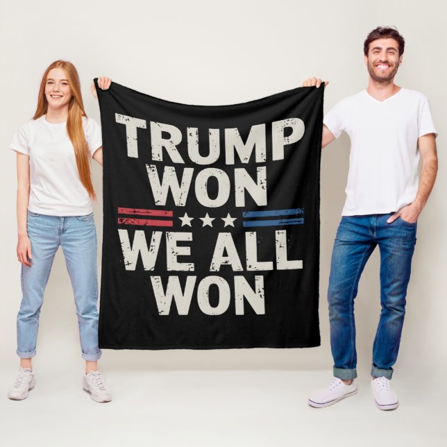Trump Won We All Won Präsident 47 USA Fleecedecke (Beispiel)