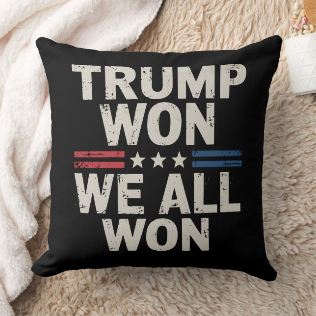 Trump Won We All Won Präsident 47 USA Kissen (Decke)