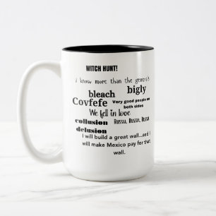 Trump Word Cloud Typografie Zweifarbige Tasse