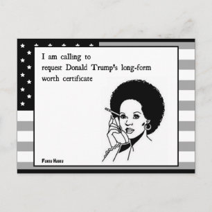 Trump Worth Certificate Postcard Postkarte