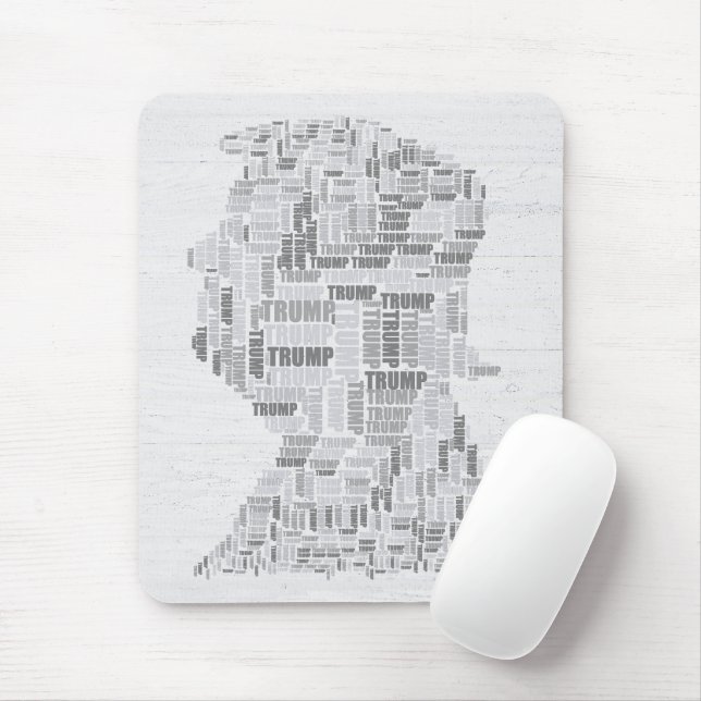 TRUMP-Wortwolke auf Holz Mousepad (Mit Mouse)