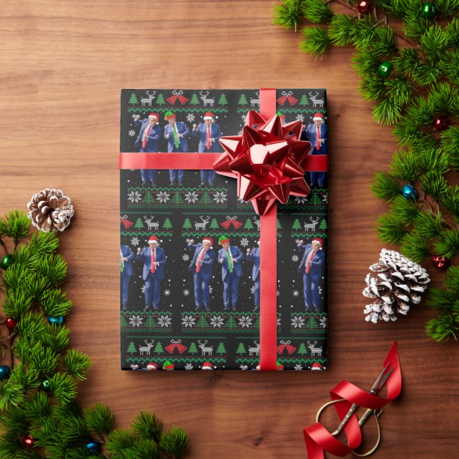 Trump wrapping Paper Christmas Funny Trump Tanz Geschenkpapier (Feiertagsgeschenk)