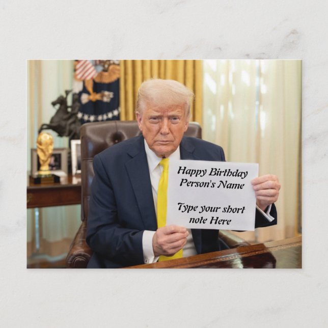 Trump wünscht Glück, Geburtstag oder Ereignis Postkarte (Vorderseite)