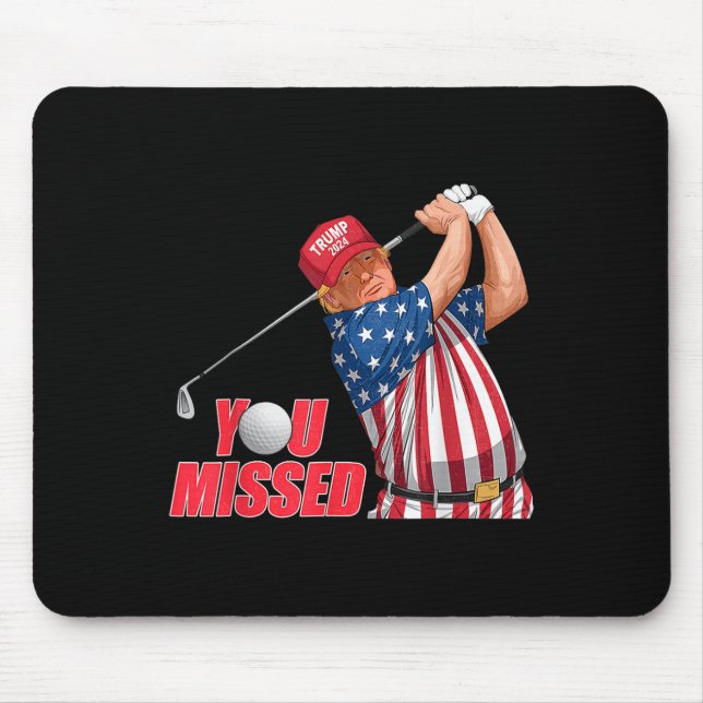 Trump You Missed Funny Golf Red Hat Mousepad (Vorne)