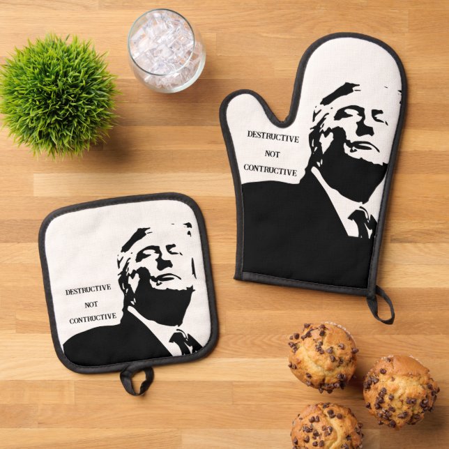Trump/Zerstörerische Ofenhandschuh & Topflappen Topflappen-Set (Oben Unten)