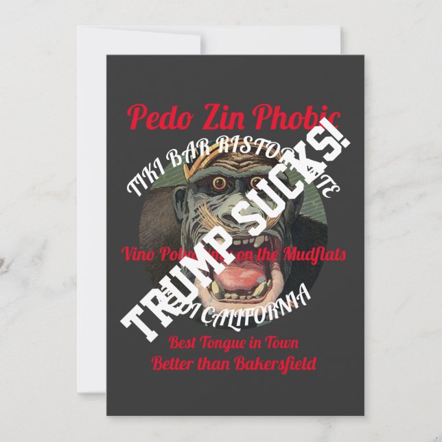 Trump Zin Phobic Tiki Bar Ristorante Lodi CA Einladung (Vorderseite)