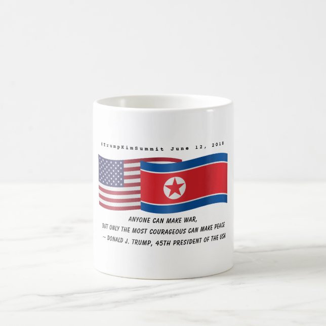 Trump Zitat Treffen Kim Jong Un USA Nordkorea Kaffeetasse (Mittel)