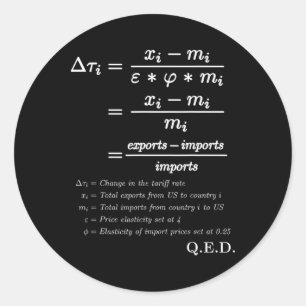 Trump-Zölle sind Steuern – Mathematischer Beweis F Runder Aufkleber