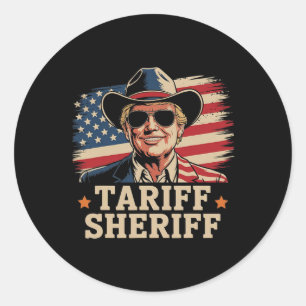 Trump Zölle Zoll Sheriff Präsident Trump Tari Runder Aufkleber