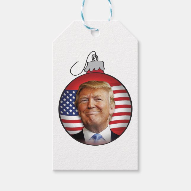 Trump zu Weihnachten Geschenkanhänger (Vorderseite)