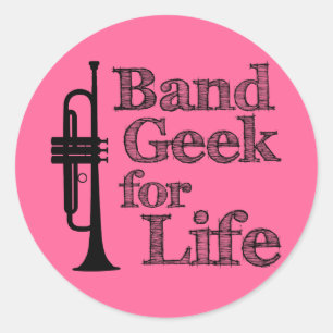 Trumpet Band Geek Runder Aufkleber