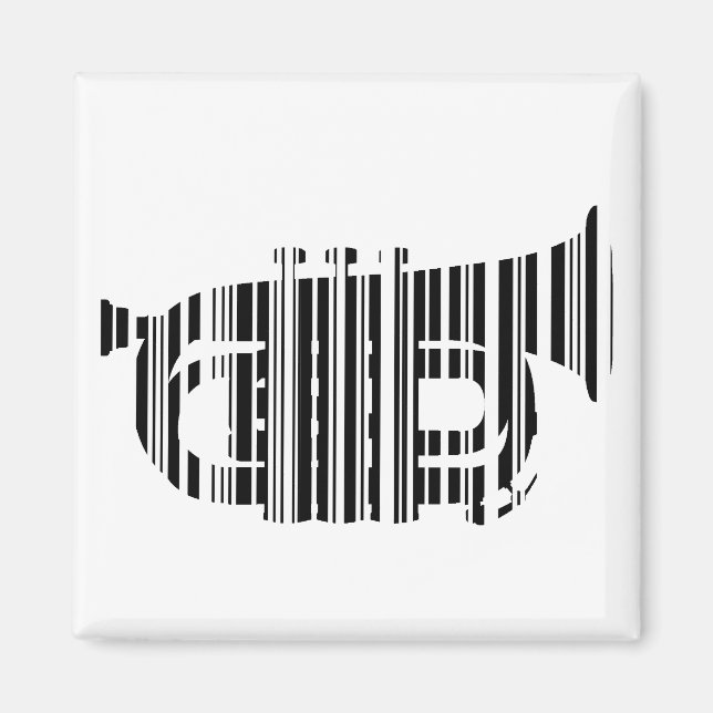 TRUMPET BAR CODE Music Barcode Design Magnet (Vorne)
