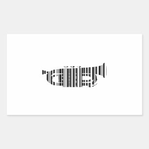 TRUMPET BAR CODE Music Barcode Design Rechteckiger Aufkleber