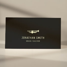Trumpet Beruflich Music Teacher Black&White Visitenkarte