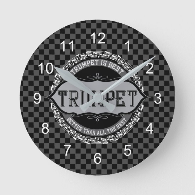 Trumpet Best Musiknote Circle Runde Wanduhr (Vorderseite)