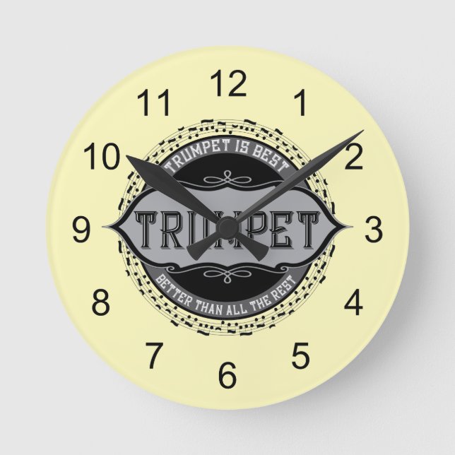 Trumpet Best Musiknote Circle Runde Wanduhr (Vorderseite)