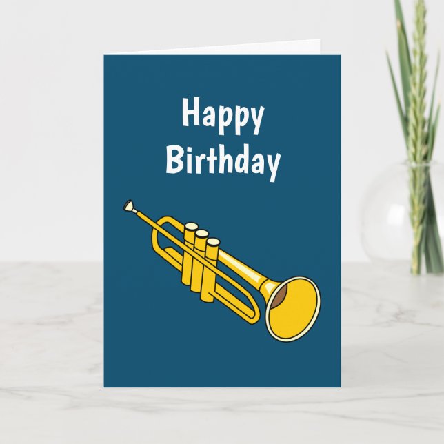 Trumpet Birthday Card Karte (Vorderseite)