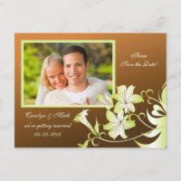 Trumpet Blume Foto Save the Date Postkarte