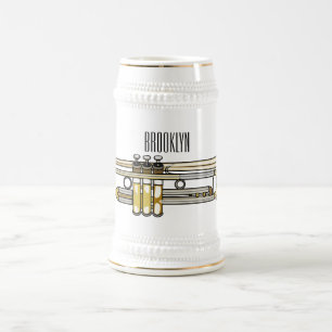 Trumpet-Cartoon-Abbildung Bierglas