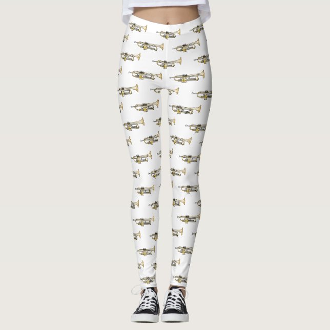 Trumpet-Cartoon-Abbildung Leggings (Vorderseite)