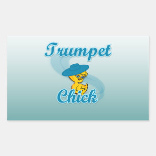 Trumpet Chick #3 Rechteckiger Aufkleber