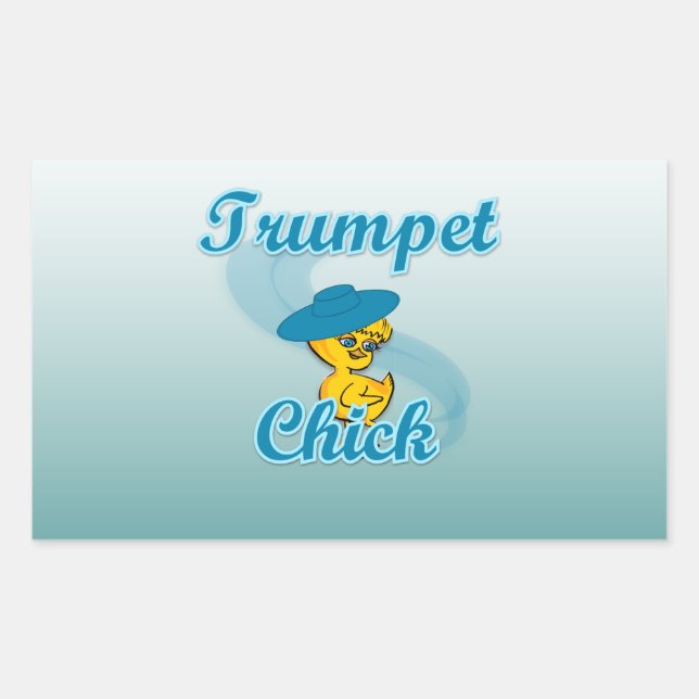 Trumpet Chick #3 Rechteckiger Aufkleber (Vorderseite)