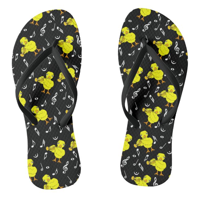 Trumpet Chick Musiknoten Flip Flops (Fußbett)
