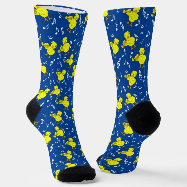 Trumpet Chick Musiknoten Socken (Gewinkelt)