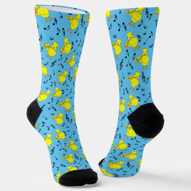 Trumpet Chick Musiknoten Socken (Gewinkelt)