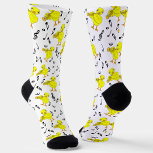 Trumpet Chick Musiknoten Socken