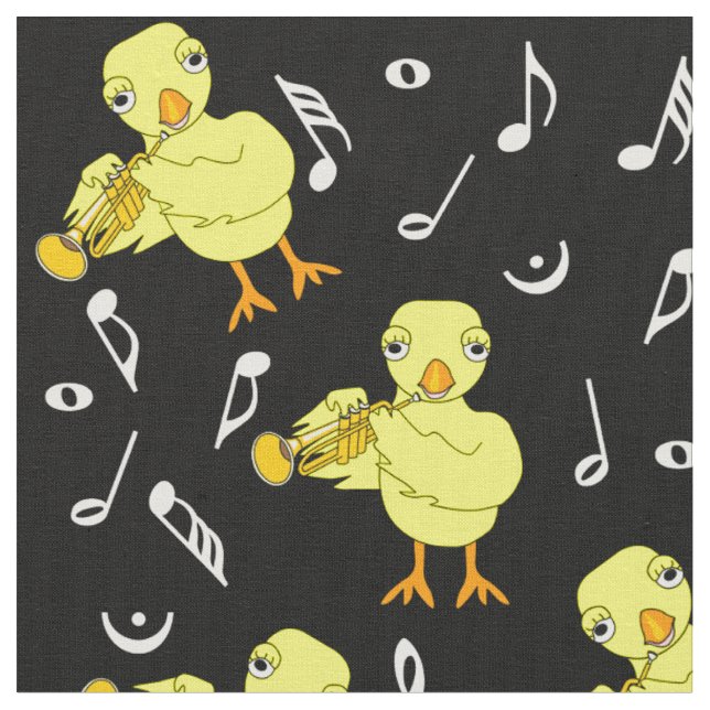 Trumpet Chick Musiknoten Stoff (Nahaufnahme)