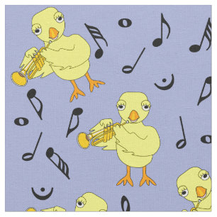 Trumpet Chick Musiknoten Stoff