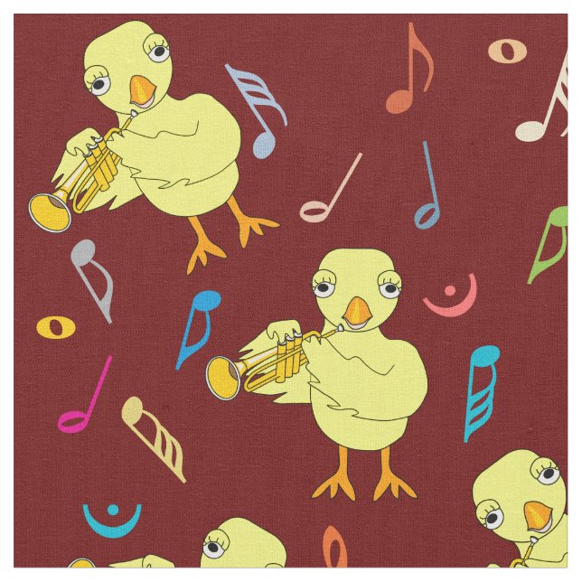 Trumpet Chick Musiknoten Stoff (Nahaufnahme)